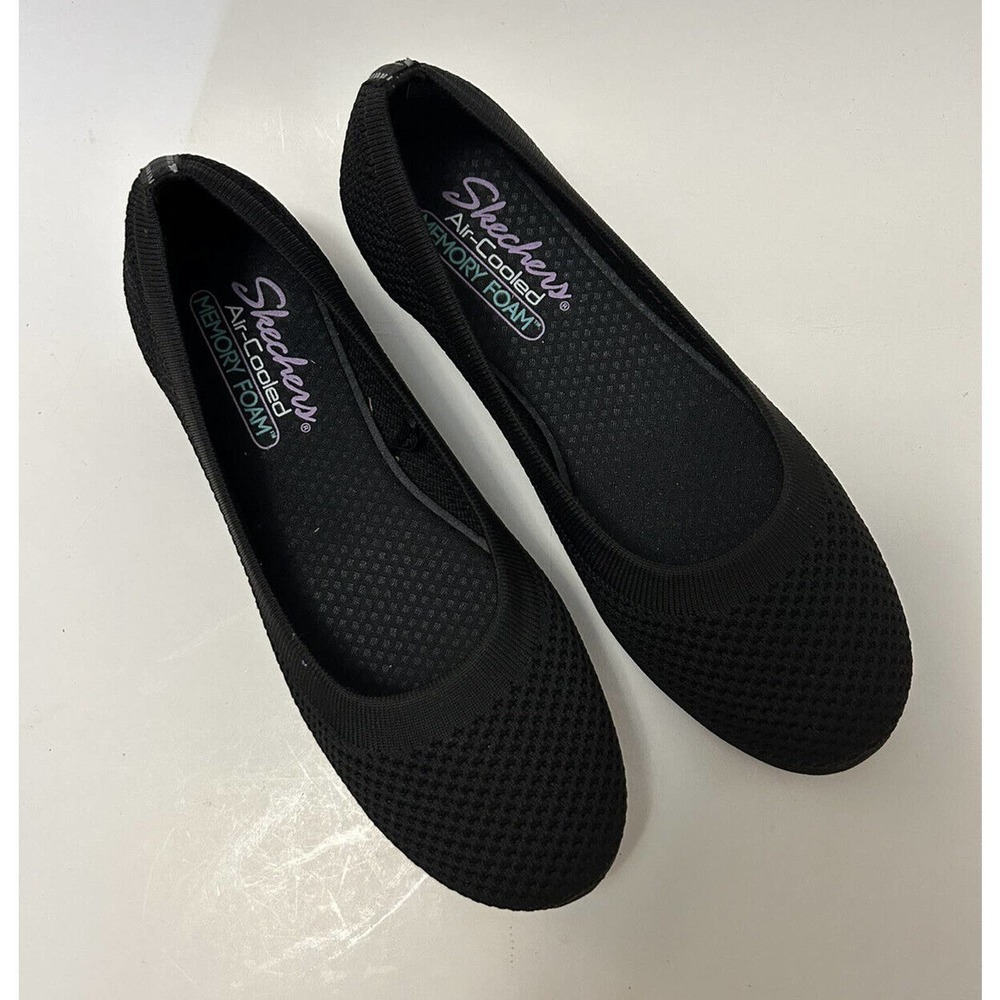 Skechers Women's Cleo Sport Vegan What A Move Flat Slip On Black 158198 Size 7.5